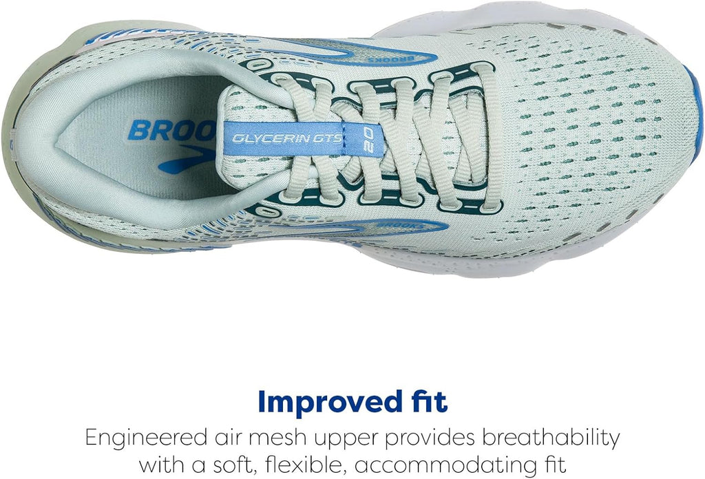 Brooks Women's Glycerin GTS 20 B Width Running Shoe (BRK-120370 1B 1315840 6.5 BLL)