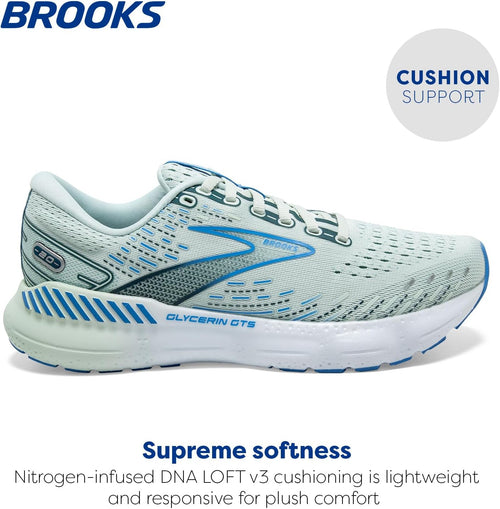 Brooks Women's Glycerin GTS 20 B Width Running Shoe (BRK-120370 1B 1315840 6.5 BLL)